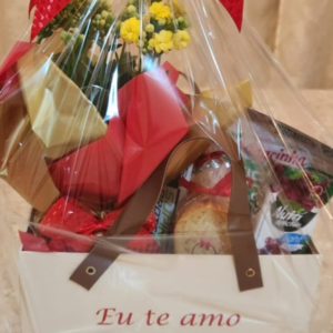 Cesta Maleta cartonada Fit com flor